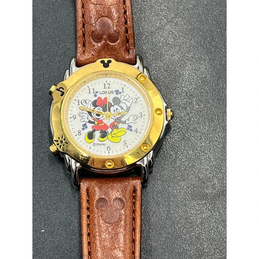 Lorus Walt Disney Musical Mickey Mouse Quartz‎ Unisex Watch V422- 0010 Vintage *